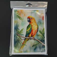 Load image into Gallery viewer, Sun Conure Greeting Cards - Blank Note Cards – 8-Pack of Artist-Designed Cards with Envelopes