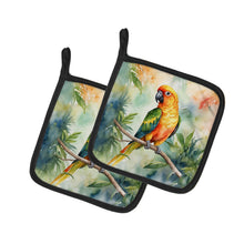 Load image into Gallery viewer, Sun Conure Pot Holders - Set of 2 Decorative Kitchen Helpers | Made in the USA