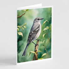 Load image into Gallery viewer, Tennessee Northern Mockingbird Greeting Cards - Blank Note Cards – 8-Pack of Artist-Designed Cards with Envelopes