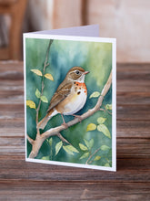 Load image into Gallery viewer, Vermont Hermit Thrush Greeting Cards - Blank Note Cards – 8-Pack of Artist-Designed Cards with Envelopes