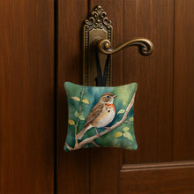 Load image into Gallery viewer, Vermont Hermit Thrush Hanging Square Fabric Ornament 3.5 × 3.5