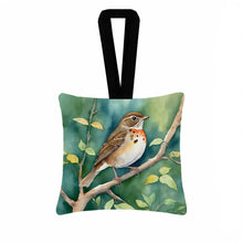 Load image into Gallery viewer, Vermont Hermit Thrush Hanging Square Fabric Ornament 3.5 × 3.5