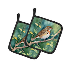 Load image into Gallery viewer, Vermont Hermit Thrush Pot Holders - Set of 2 Decorative Kitchen Helpers | Made in the USA