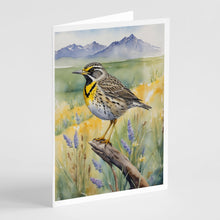 Load image into Gallery viewer, Wyoming Western Meadowlark Greeting Cards - Blank Note Cards – 8-Pack of Artist-Designed Cards with Envelopes