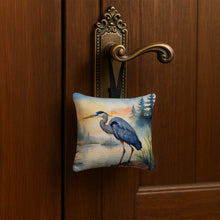 Load image into Gallery viewer, Blue Heron Emerging as the day fades Hanging Square Fabric Ornament 3.5 × 3.5