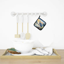 Load image into Gallery viewer, Blue Heron Emerging as the day fades Pot Holders - Set of 2 Decorative Kitchen Helpers | Made in the USA