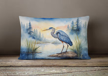 Load image into Gallery viewer, Blue Heron Emerging as the day fades Throw Pillow