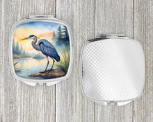 Load image into Gallery viewer, Blue Heron Emerging as the day fades Compact Mirror – Stylish Purse Mirror with Artistic Covers