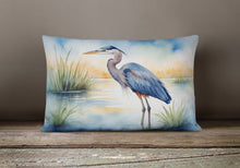 Load image into Gallery viewer, Blue Heron Emerging as the day fades Throw Pillow