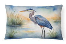 Load image into Gallery viewer, Blue Heron Emerging as the day fades Throw Pillow