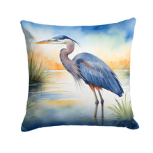 Load image into Gallery viewer, Blue Heron Emerging as the day fades Throw Pillow - 14x14 Decorative Pillow – Art for Your Home &amp; Patio
