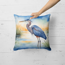Load image into Gallery viewer, Blue Heron Emerging as the day fades Throw Pillow