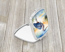 Load image into Gallery viewer, Blue Heron Emerging as the day fades Compact Mirror – Stylish Purse Mirror with Artistic Covers