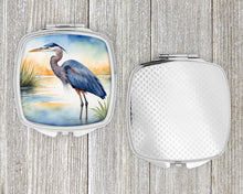 Load image into Gallery viewer, Blue Heron Emerging as the day fades Compact Mirror – Stylish Purse Mirror with Artistic Covers