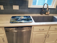 Load image into Gallery viewer, Blue Heron Under the Moonlight Dish Drying Mat