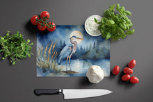 Load image into Gallery viewer, Blue Heron Under the Moonlight Glass Cutting Boards – Durable, Decorative Kitchen Art