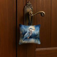 Load image into Gallery viewer, Blue Heron Under the Moonlight Hanging Square Fabric Ornament 3.5 × 3.5