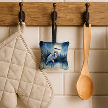 Load image into Gallery viewer, Blue Heron Under the Moonlight Hanging Square Fabric Ornament 3.5 × 3.5