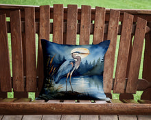 Load image into Gallery viewer, Blue Heron Under the Moonlight Throw Pillow - 14x14 Decorative Pillow – Art for Your Home &amp; Patio