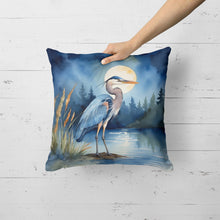 Load image into Gallery viewer, Blue Heron Under the Moonlight Throw Pillow