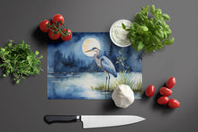 Load image into Gallery viewer, Blue Heron Under the Moonlight Glass Cutting Boards – Durable, Decorative Kitchen Art