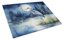 Load image into Gallery viewer, Blue Heron Under the Moonlight Glass Cutting Boards – Durable, Decorative Kitchen Art