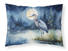 Load image into Gallery viewer, Blue Heron Under the Moonlight Standard Pillowcase – Artistic Decorative Front, White Back
