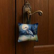 Load image into Gallery viewer, Blue Heron Under the Moonlight Hanging Square Fabric Ornament 3.5 × 3.5