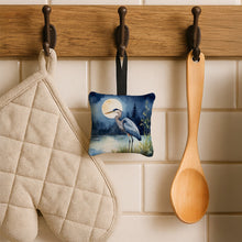 Load image into Gallery viewer, Blue Heron Under the Moonlight Hanging Square Fabric Ornament 3.5 × 3.5