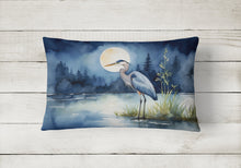 Load image into Gallery viewer, Blue Heron Under the Moonlight Throw Pillow