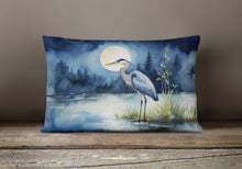 Load image into Gallery viewer, Blue Heron Under the Moonlight Throw Pillow
