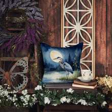 Load image into Gallery viewer, Blue Heron Under the Moonlight Throw Pillow