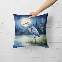 Load image into Gallery viewer, Blue Heron Under the Moonlight Throw Pillow