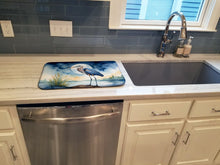 Load image into Gallery viewer, Blue Heron Under the Moonlight Dish Drying Mat