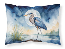 Load image into Gallery viewer, Blue Heron Under the Moonlight Standard Pillowcase – Artistic Decorative Front, White Back