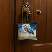 Load image into Gallery viewer, Blue Heron Under the Moonlight Hanging Square Fabric Ornament 3.5 × 3.5