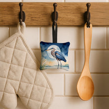 Load image into Gallery viewer, Blue Heron Under the Moonlight Hanging Square Fabric Ornament 3.5 × 3.5