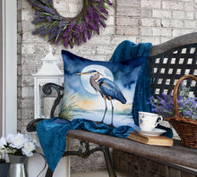 Load image into Gallery viewer, Blue Heron Under the Moonlight Throw Pillow