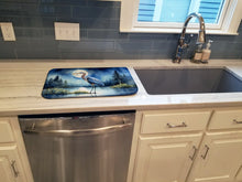Load image into Gallery viewer, Blue Heron Under the Moonlight Dish Drying Mat