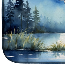 Load image into Gallery viewer, Blue Heron Under the Moonlight Dish Drying Mat