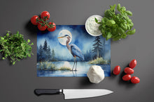 Load image into Gallery viewer, Blue Heron Under the Moonlight Glass Cutting Boards – Durable, Decorative Kitchen Art