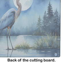 Load image into Gallery viewer, Blue Heron Under the Moonlight Glass Cutting Boards – Durable, Decorative Kitchen Art