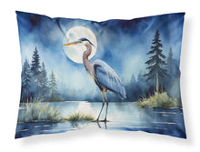 Load image into Gallery viewer, Blue Heron Under the Moonlight Standard Pillowcase – Artistic Decorative Front, White Back