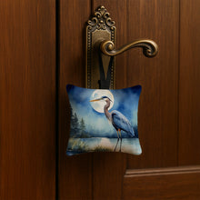 Load image into Gallery viewer, Blue Heron Under the Moonlight Hanging Square Fabric Ornament 3.5 × 3.5