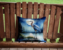 Load image into Gallery viewer, Blue Heron Under the Moonlight Throw Pillow - 14x14 Decorative Pillow – Art for Your Home &amp; Patio