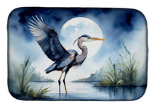 Load image into Gallery viewer, Blue Heron Under the Moonlight Dish Drying Mat