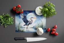 Load image into Gallery viewer, Blue Heron Under the Moonlight Glass Cutting Boards – Durable, Decorative Kitchen Art