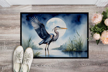 Load image into Gallery viewer, Blue Heron Under the Moonlight Doormat - 18X27 Indoor / Outdoor Rug | Made in USA