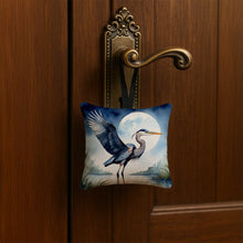 Load image into Gallery viewer, Blue Heron Under the Moonlight Hanging Square Fabric Ornament 3.5 × 3.5