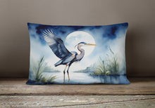 Load image into Gallery viewer, Blue Heron Under the Moonlight Throw Pillow